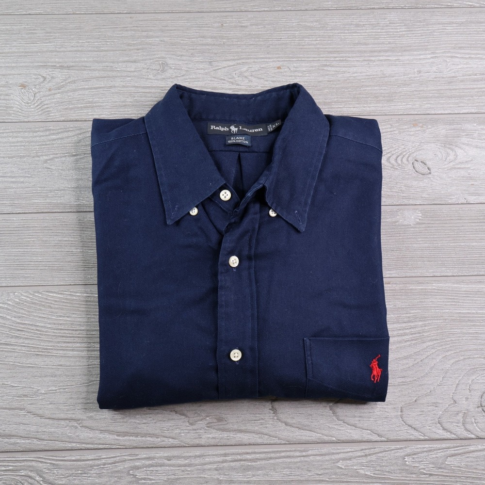 Polo Ralph Lauren Blaire Shirt Men's XL Navy Blue Pony Logo Boxy